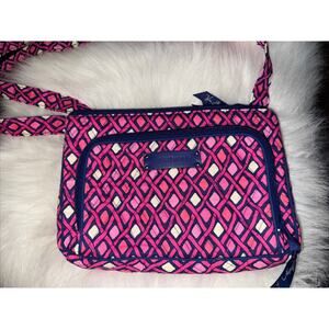 Vera Bradley Little Hipster Crossbody Bag Katalina Pink Diamonds EUC